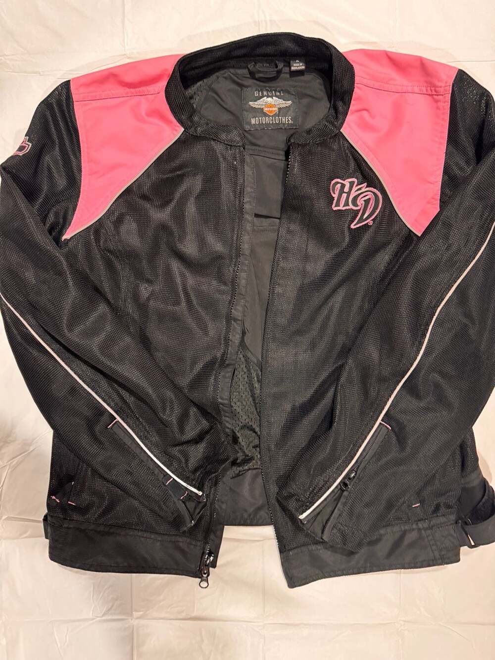 Harley-Davidson Mesh Riding Jacket Size womens XL Black Pink